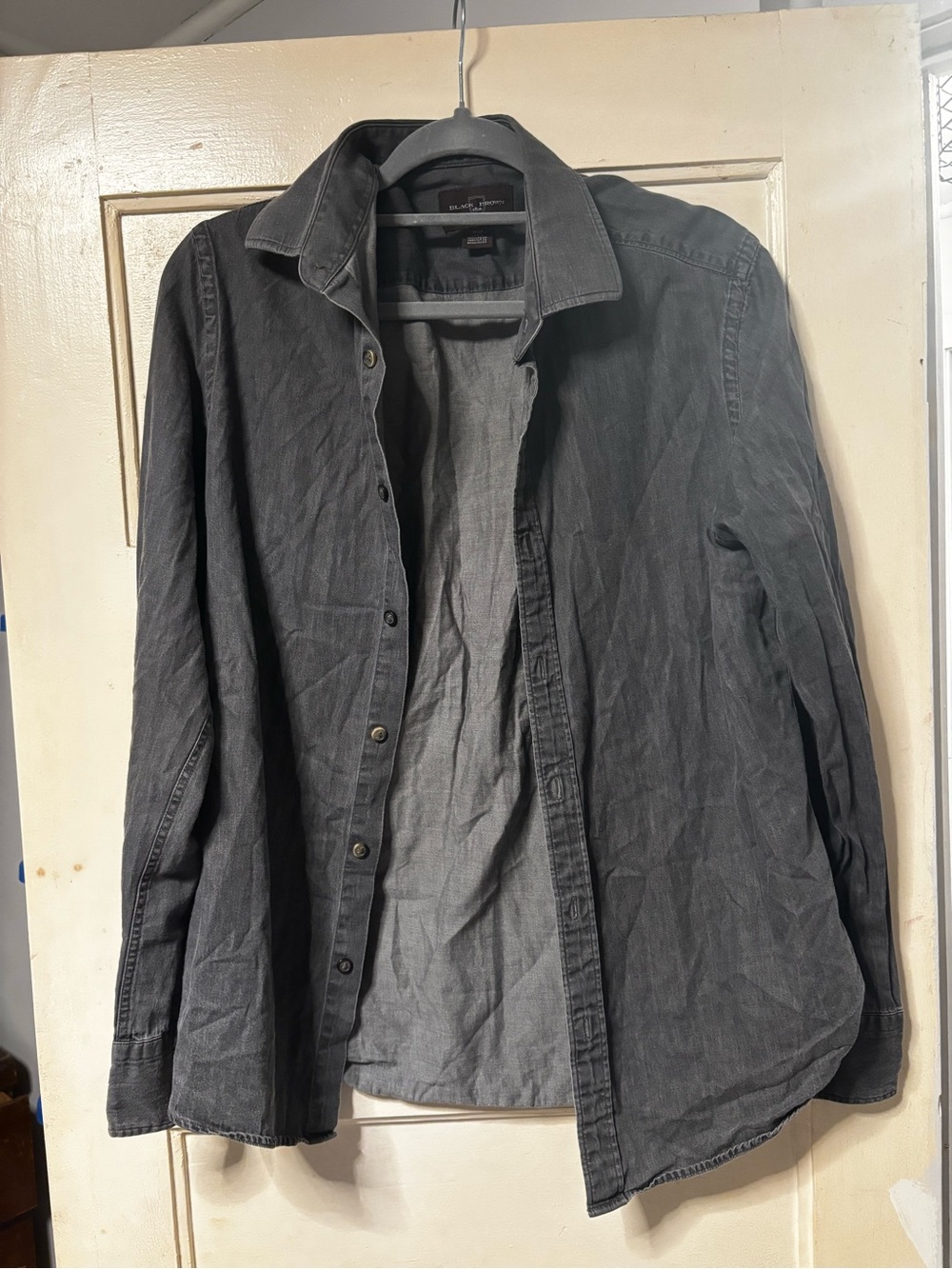 Men's Washed Gray Button-Up Shirt